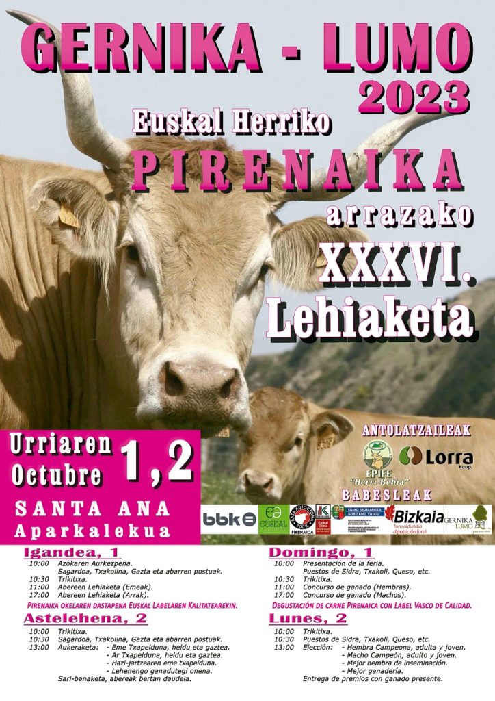 XXXVI CONCURSO de GANADO PIRENAICO de EUSKAL HERRIA