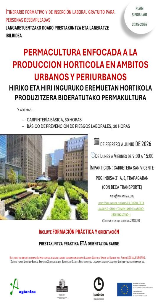 HIRIKO ETA HIRI INGURUKO EREMUETAN HORTIKOLA PRODUZITZERA BIDERATUTAKO PERMAKULTURA